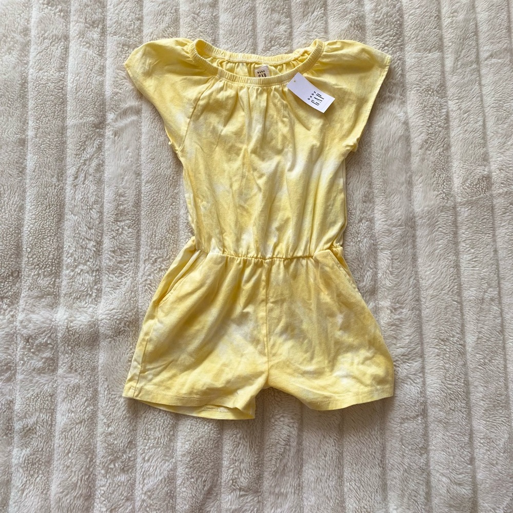 Gap Kids Yellow Tie Dye Romper NWT